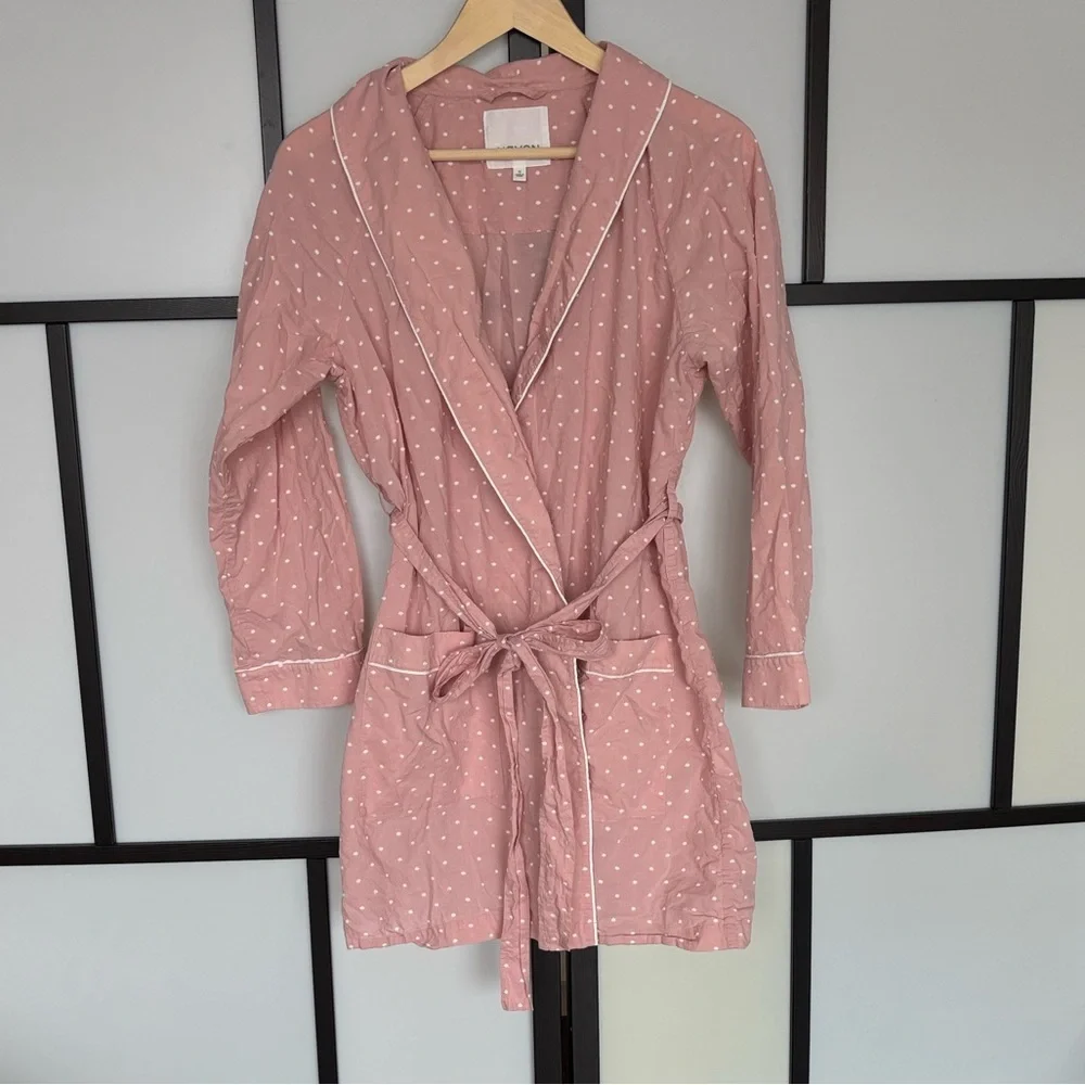 Haven Well Within women’s robe Medium pink. Cotton pockets loungewear sleepwear‎
